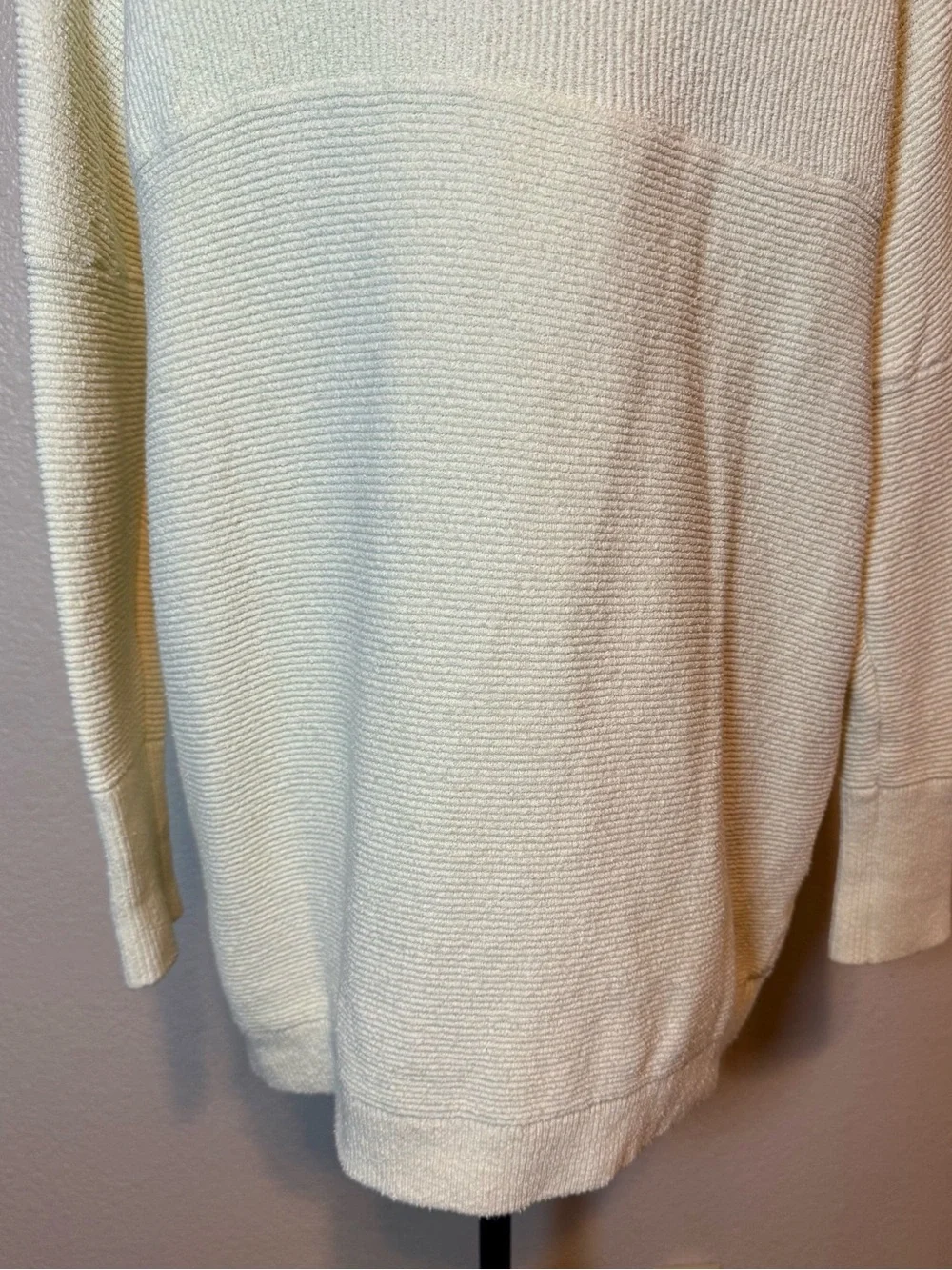 Free People Ottoman Slouchy Tunic Sweater Cream Oversized XS